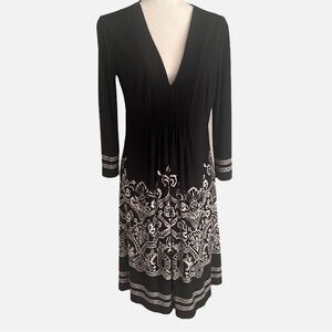 DONNA MORGAN Women's Black White Paisley Dress Size 10